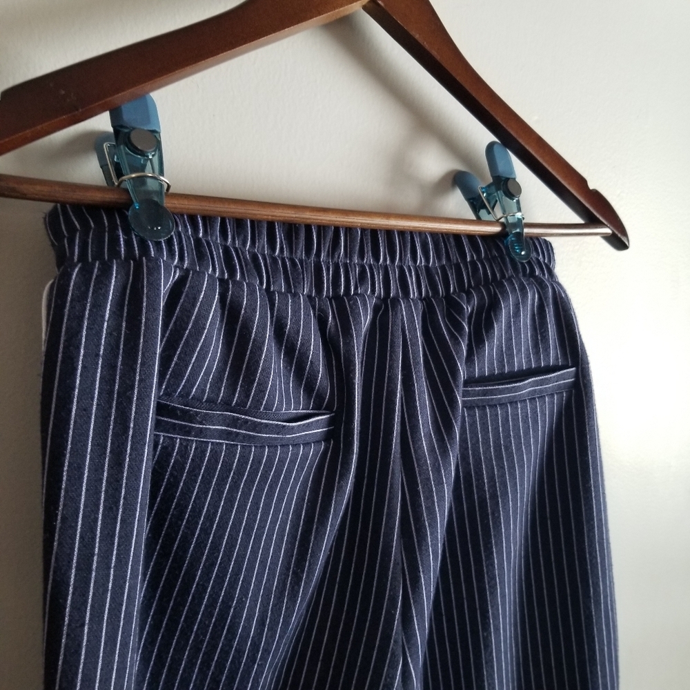 Ardene Navy Blue Pin Striped Pants Size Small - Picture 8 of 16